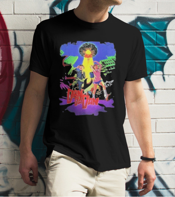 Dan Da Dan Manga Anime UFO Adventure Neon Colors T-Shirt