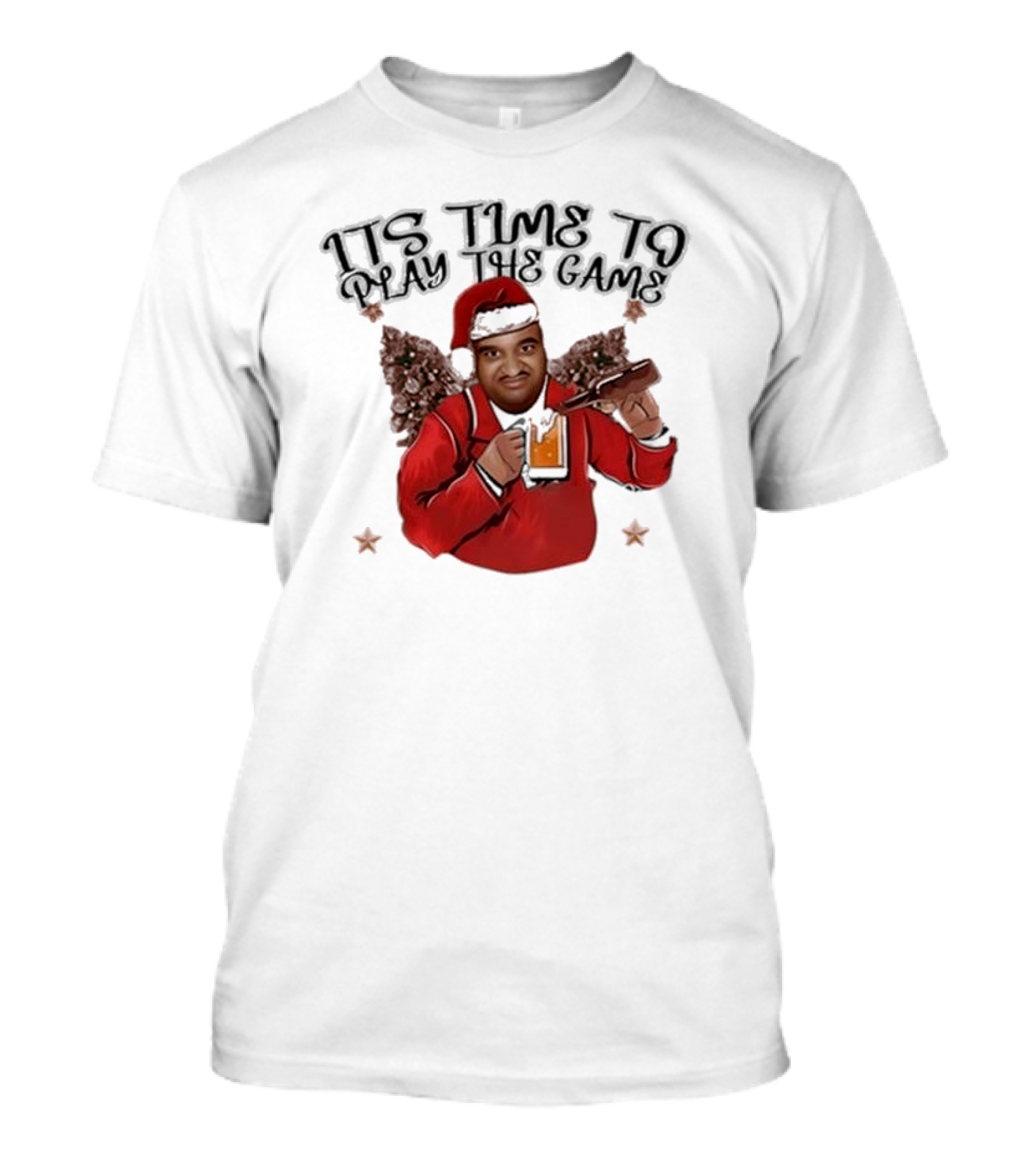 ITS TIME TO PLAY THE GAME CHRISTMAS SANTA CLAUS WITH BEER MUG T-Shirt