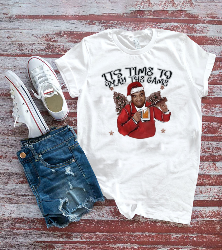 ITS TIME TO PLAY THE GAME CHRISTMAS SANTA CLAUS WITH BEER MUG T-Shirt