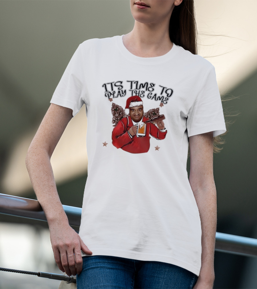 ITS TIME TO PLAY THE GAME CHRISTMAS SANTA CLAUS WITH BEER MUG T-Shirt