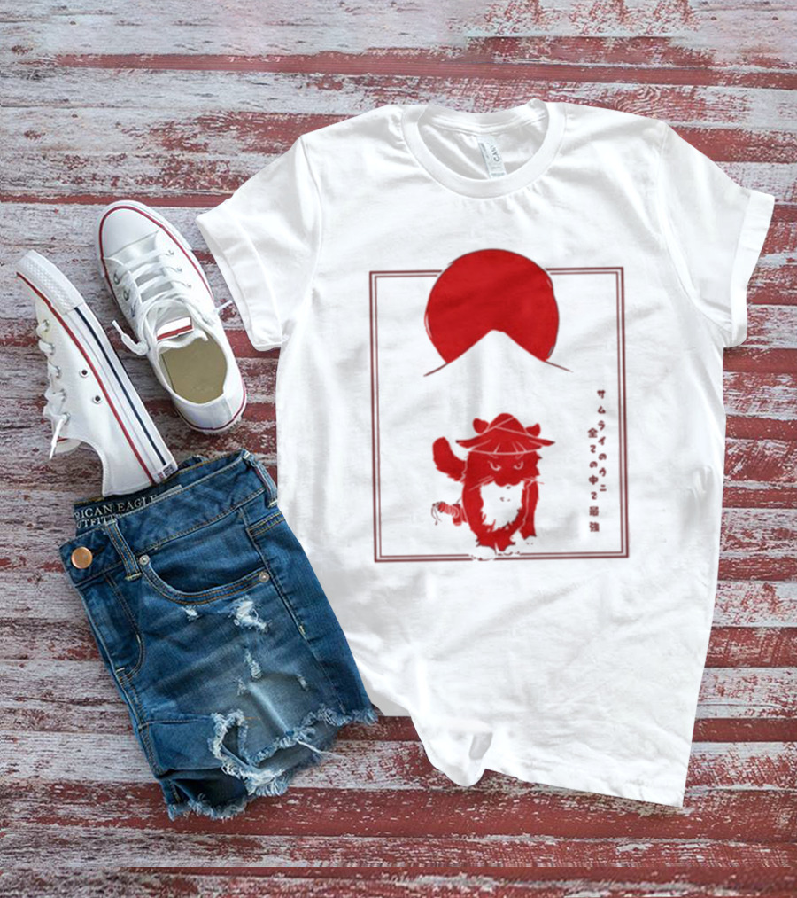 Samurai Unico Uniuni Runin Cat With Rising Sun T-Shirt