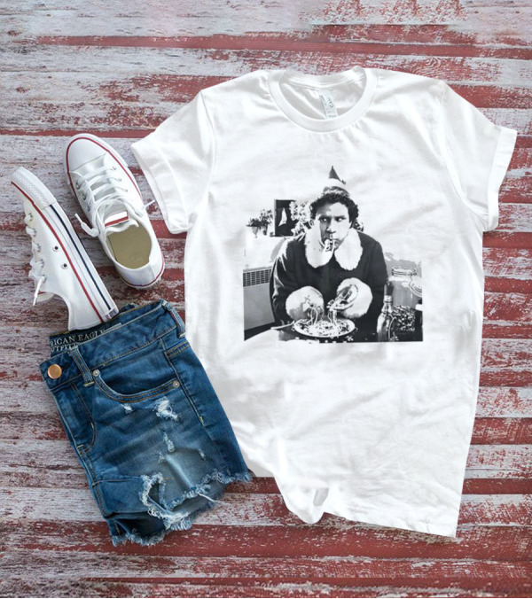 Elf Eating Spaghetti Christmas T-Shirt