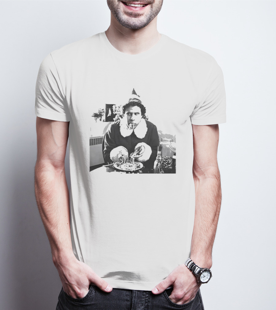 Elf Eating Spaghetti Christmas T-Shirt
