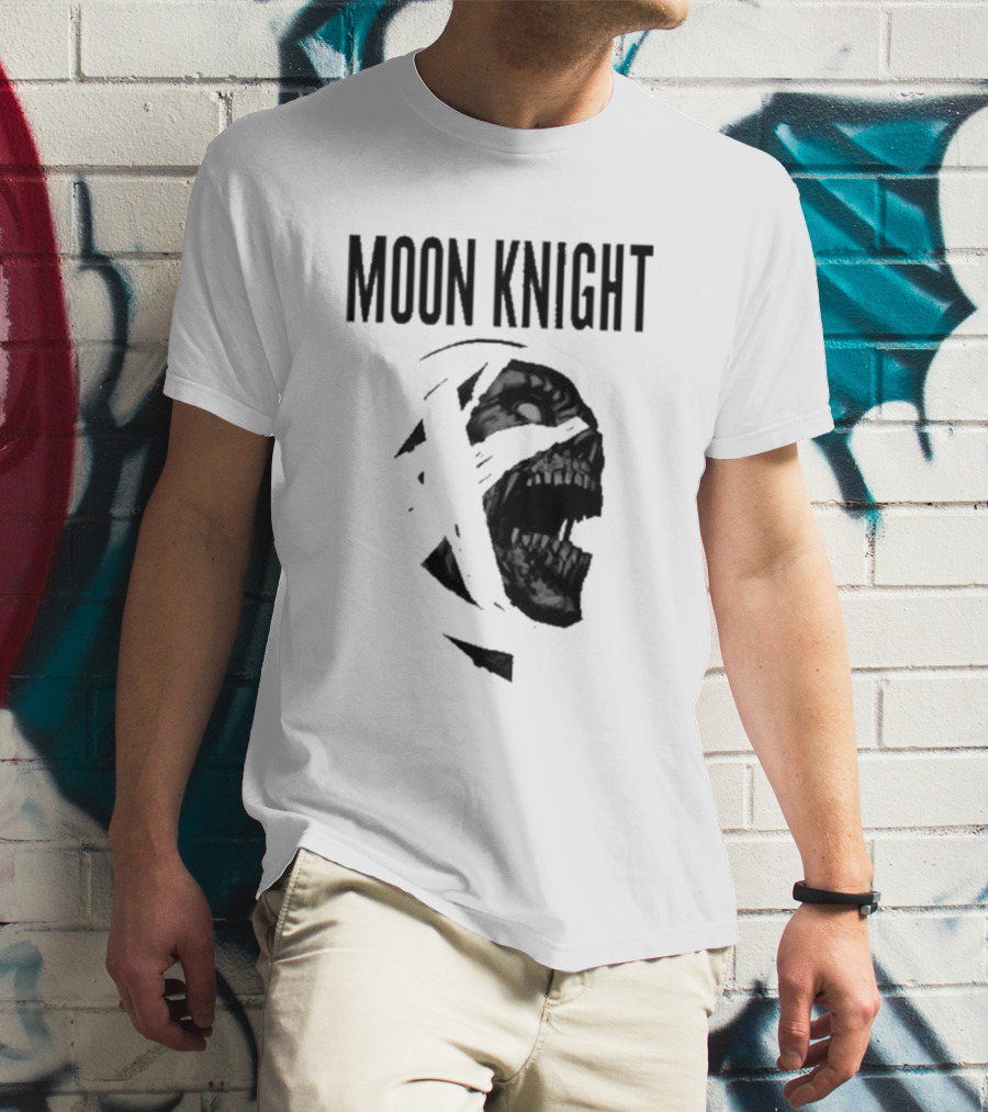 Moon Knight Logo With Intense Wrapped Mask T-Shirt