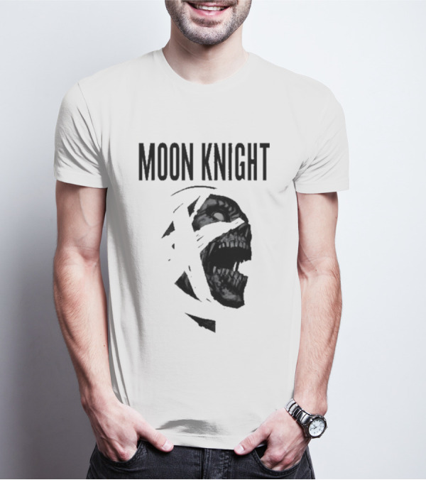 Moon Knight Logo With Intense Wrapped Mask T-Shirt