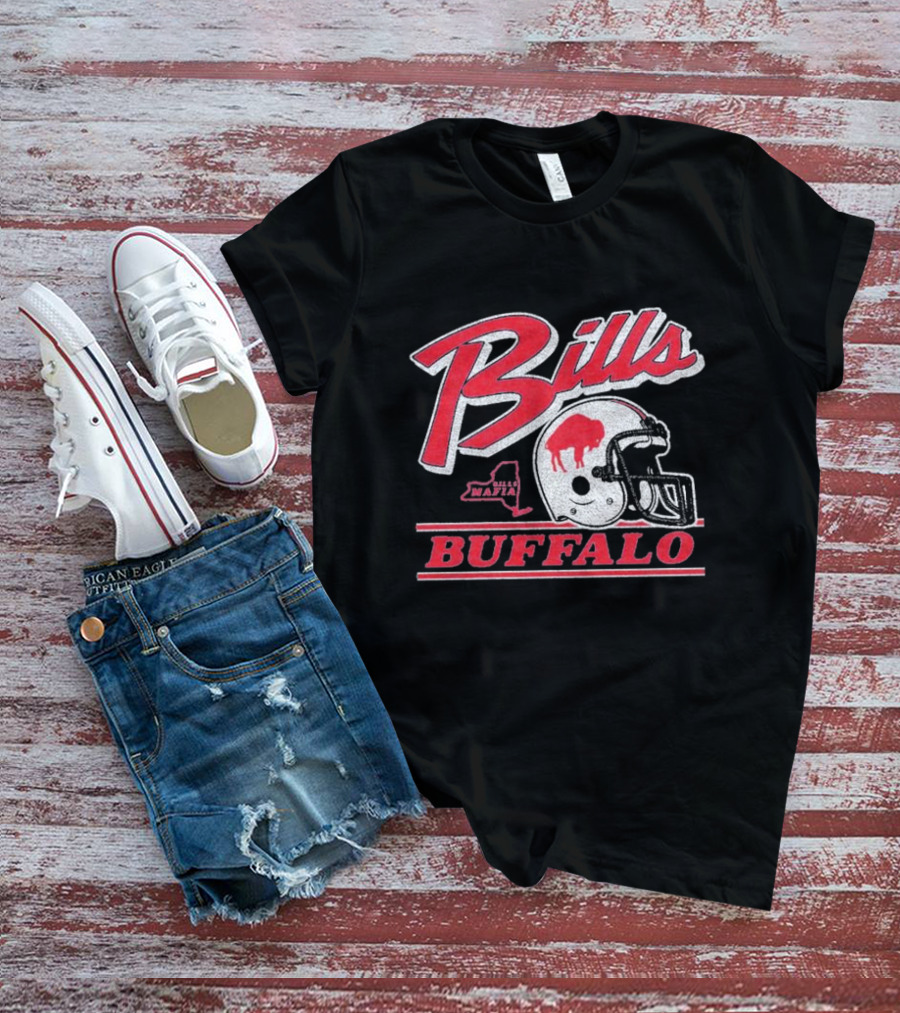 Bills Mafia Buffalo Football Helmet Red And White T-Shirt