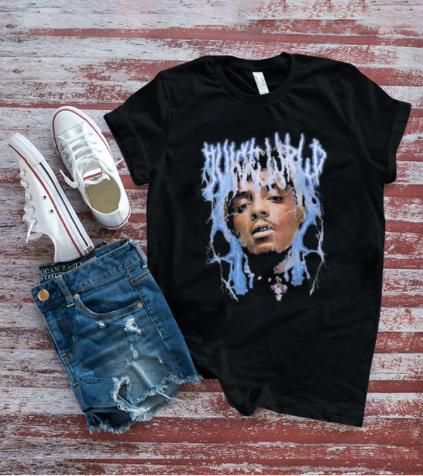 Juice WRLD Lightning Face Surrounded By Blue Electricity T-Shirt