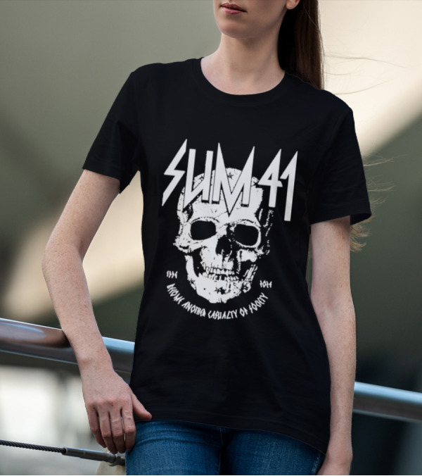 SUM 41 Iconic Another Casualty Of Society Skull 1996-2014 T-Shirt