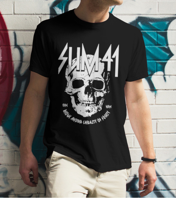 SUM 41 Iconic Another Casualty Of Society Skull 1996-2014 T-Shirt