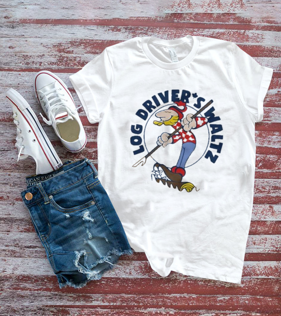 Log Driver’s Waltz Cartoon Character In Red Plaid And Blue Jeans T-Shirt