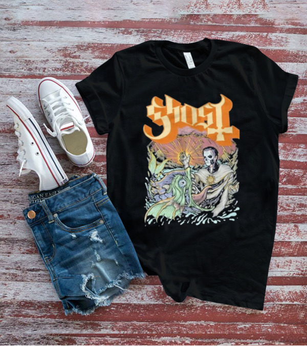 Ghost Papa Emeritus And The Whale With Oceanic Scene T-Shirt