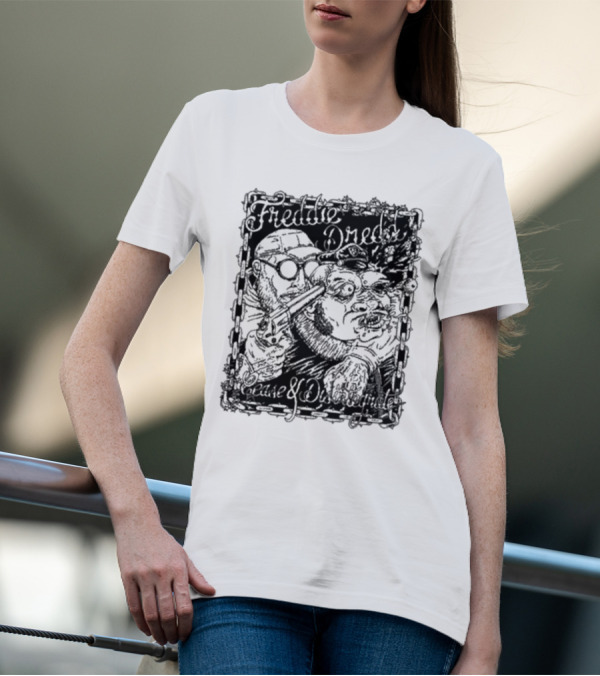 Freddie Dredd Cease And Disintegrate Chain Border Gun T-Shirt