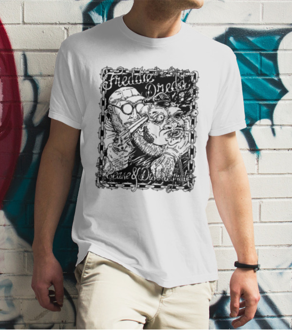 Freddie Dredd Cease And Disintegrate Chain Border Gun T-Shirt