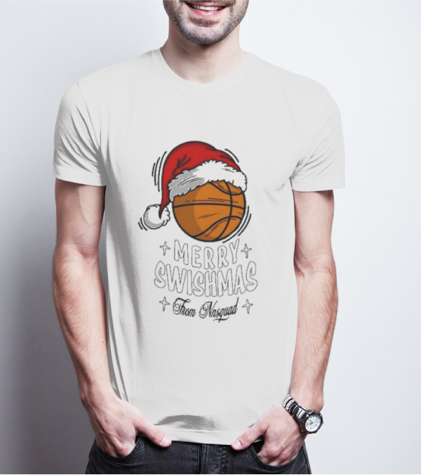 Merry Swishmas From Nnsquad Basketball Santa Hat T-Shirt