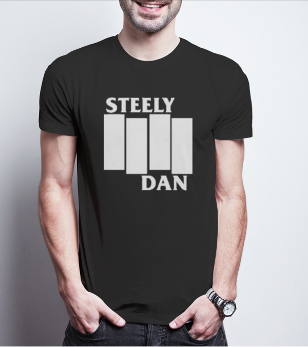 Steely Dan Black Flag Logo Style Blocks T-Shirt