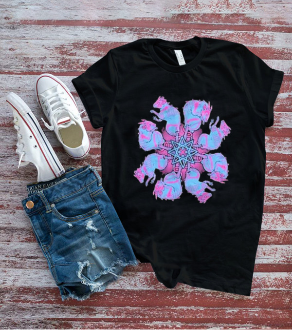 Pinku Kult Rat King Star Pattern Circular T-Shirt
