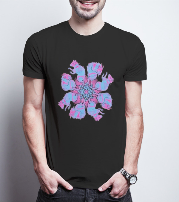 Pinku Kult Rat King Star Pattern Circular T-Shirt
