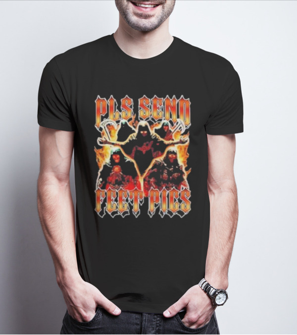 Pls Send Feet Pics Reaper Flames Vintage T-Shirt