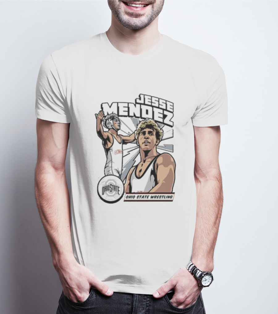Jesse Mendez Ohio State Wrestling Buckeyes Icon NIL T-Shirt