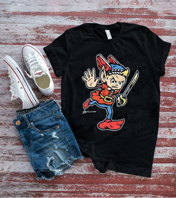 Cleveland United Vintage Cartoon Style Warrior Elf With Sword T-Shirt