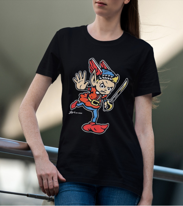 Cleveland United Vintage Cartoon Style Warrior Elf With Sword T-Shirt