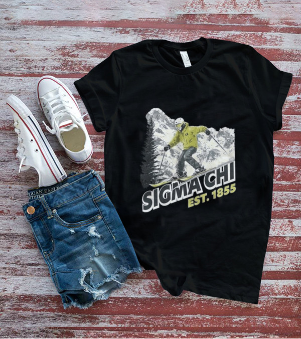 Sigma Chi Ski Club Est 1855 Snowy Mountain Adventure T-Shirt