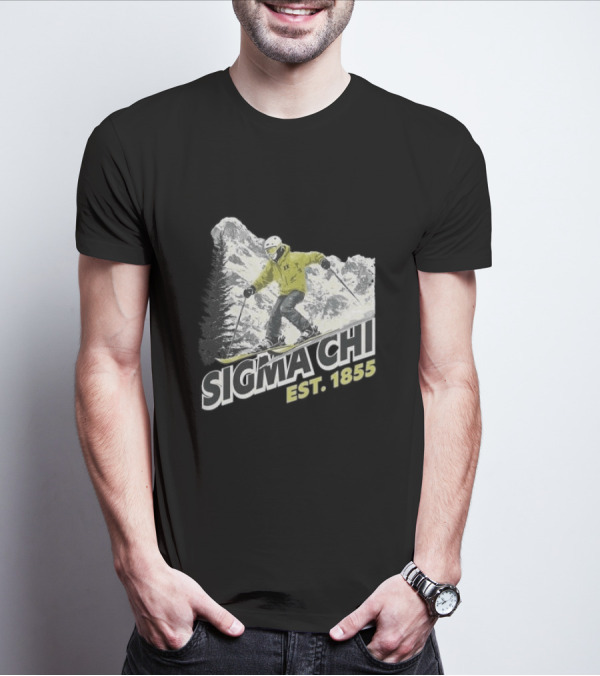 Sigma Chi Ski Club Est 1855 Snowy Mountain Adventure T-Shirt