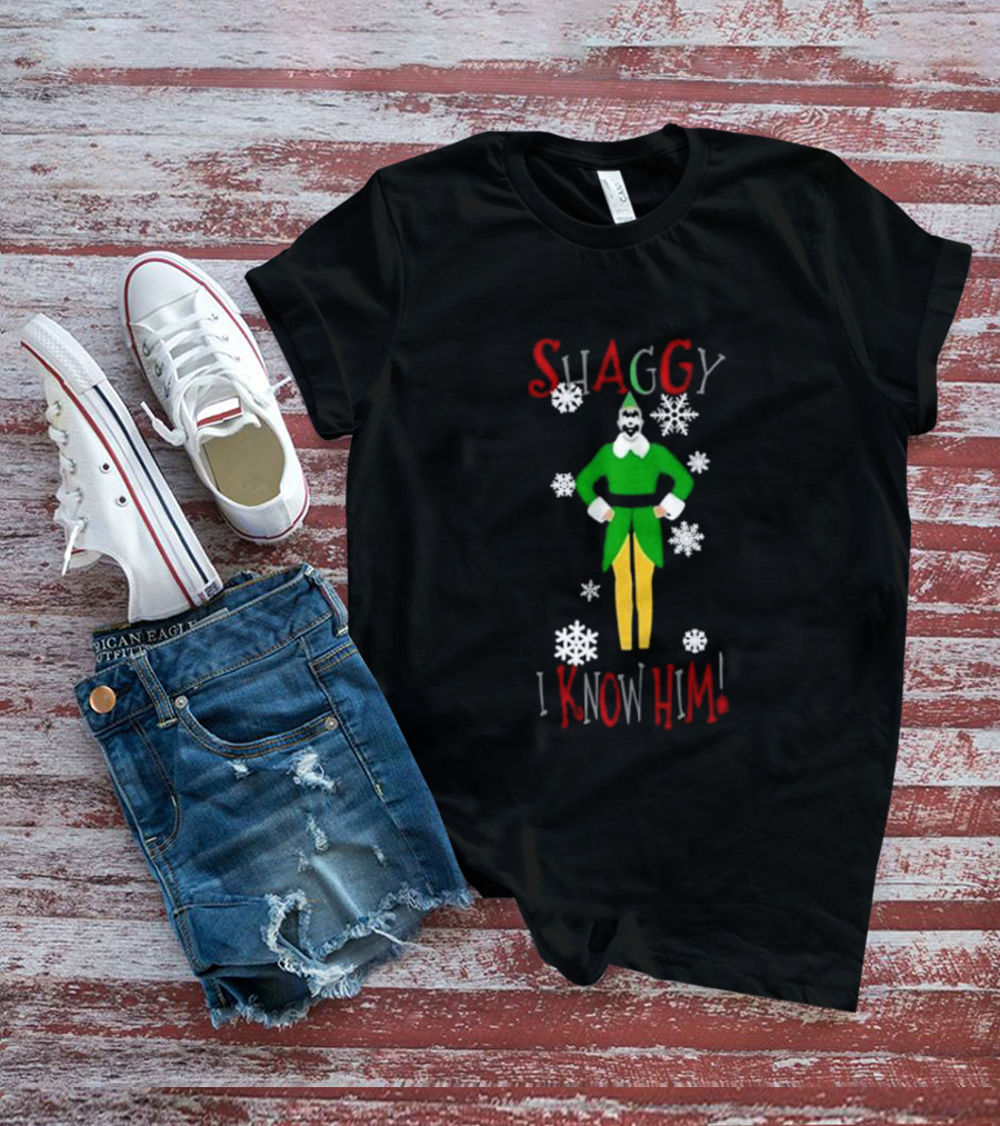 Shaggy Elf I Know Him Snowflakes T-Shirt