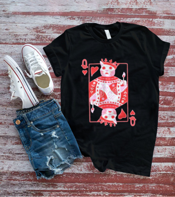 Yeti The Abominable Queen Of My Heart Playing Card Cat King T-Shirt