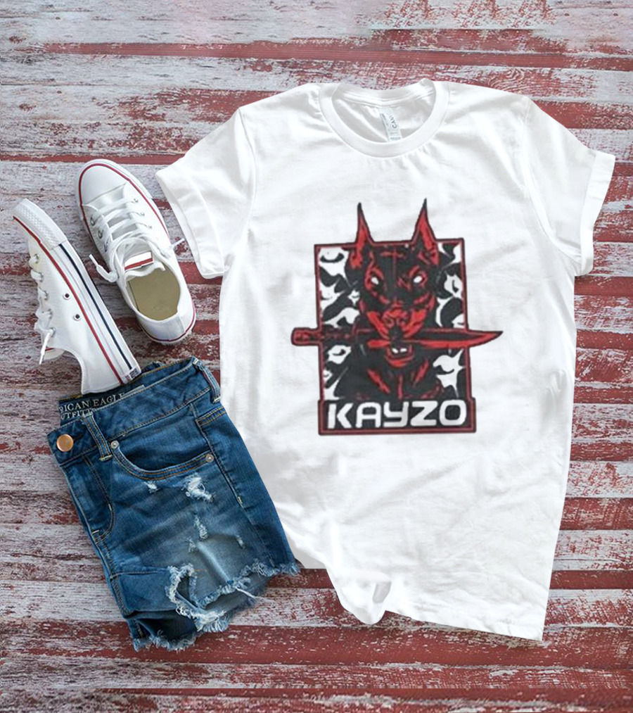 Kayzo Knife Dog Logo With Red And Black T-Shirt