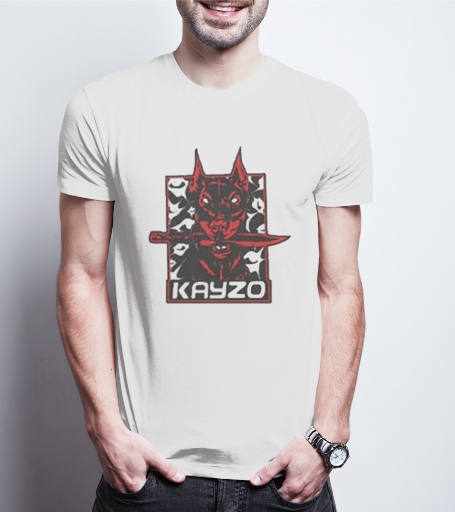 Kayzo Knife Dog Logo With Red And Black T-Shirt