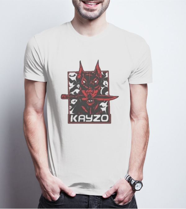 Kayzo Knife Dog Logo With Red And Black T-Shirt
