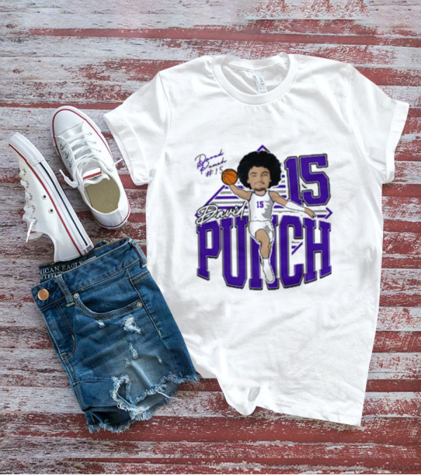 David Punch #15 TCU Basketball Player Caricature T-Shirt