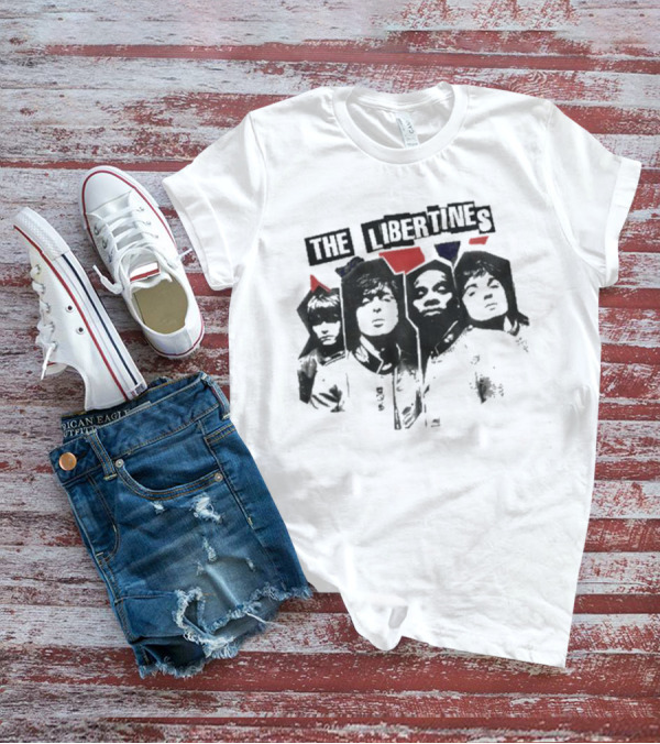 The Libertines Band Portrait RIP Flag Xerox T-Shirt