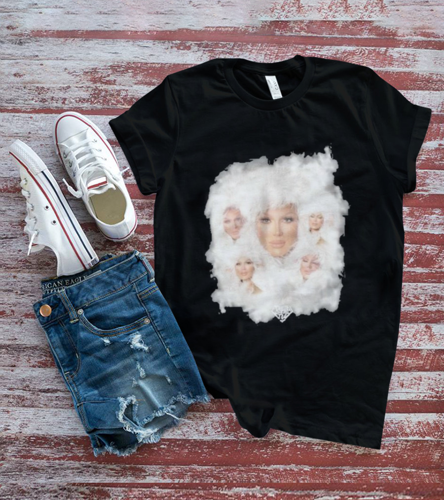 Drag Queen Crystal Envy Photo Collage Feathery Portrait Compilation T-Shirt