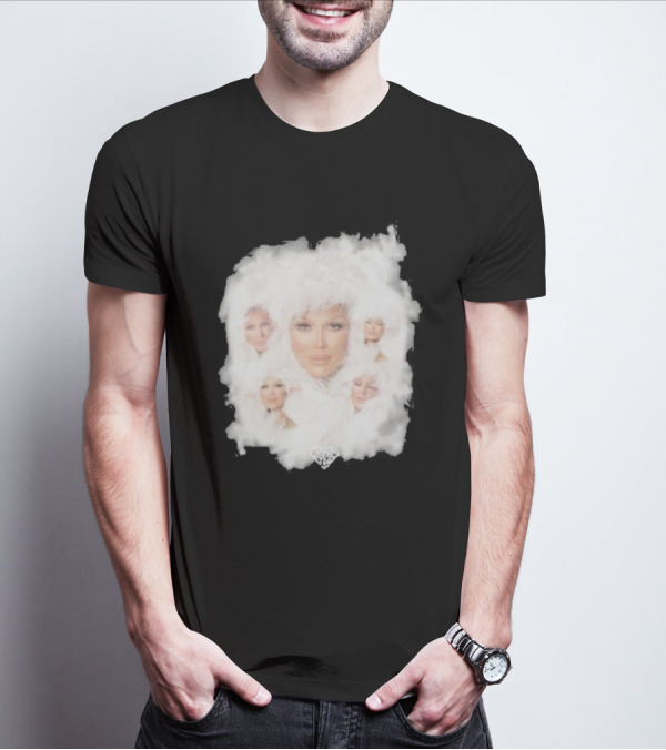 Drag Queen Crystal Envy Photo Collage Feathery Portrait Compilation T-Shirt