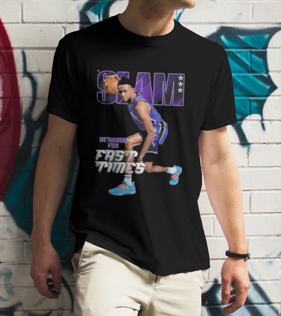 Slam De’aaron Fox Fast Times Basketball Star Dribbling Action T-Shirt