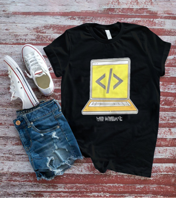 Web Developer Laptop Code Symbol Professional Occupation T-Shirt