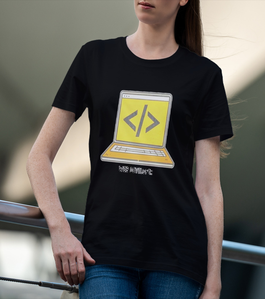 Web Developer Laptop Code Symbol Professional Occupation T-Shirt