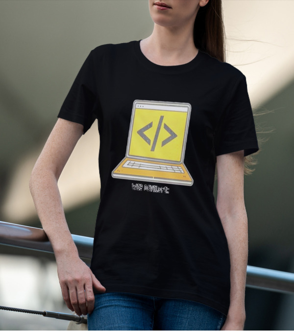 Web Developer Laptop Code Symbol Professional Occupation T-Shirt