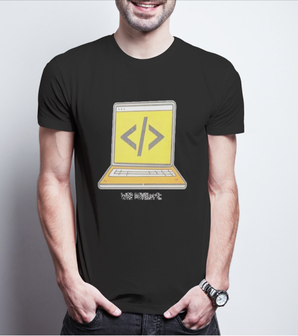 Web Developer Laptop Code Symbol Professional Occupation T-Shirt
