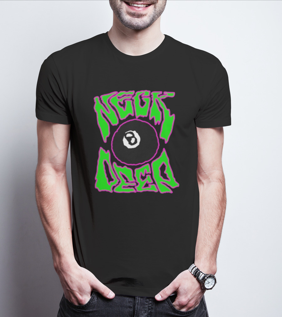 Neck Deep 8 Ball Neon Green Purple Pop Punk T-Shirt