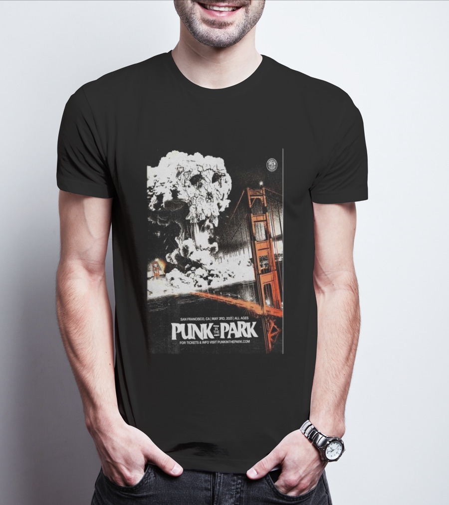 Punk In The Park San Francisco May 3 2025 Golden Gate Explosive Skull Event T-Shirt