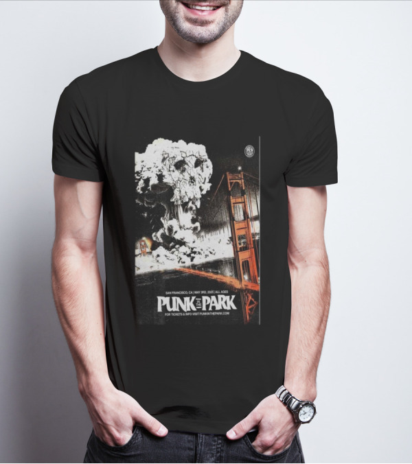 Punk In The Park San Francisco May 3 2025 Golden Gate Explosive Skull Event T-Shirt