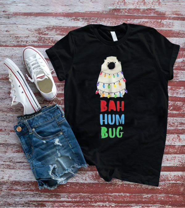 Vito The Pug Bah Hum Bug Christmas Lights Wrapping T-Shirt