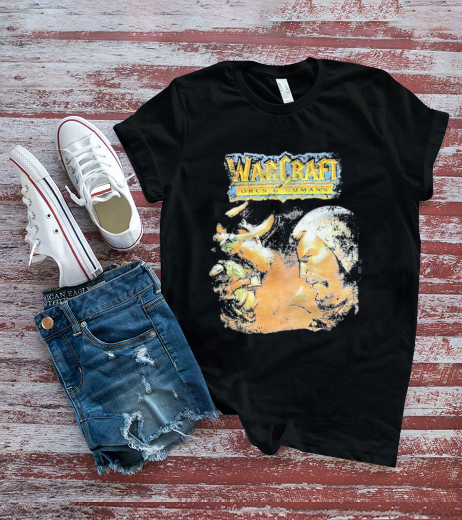 Warcraft Orcs And Humans Showdown Fantasy Battle Grey T-Shirt