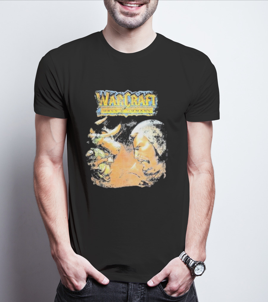 Warcraft Orcs And Humans Showdown Fantasy Battle Grey T-Shirt
