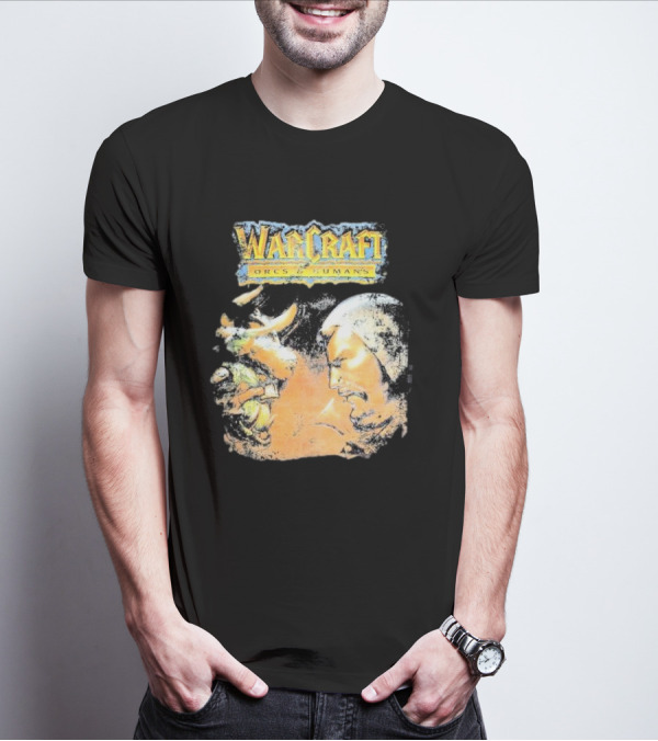 Warcraft Orcs And Humans Showdown Fantasy Battle Grey T-Shirt