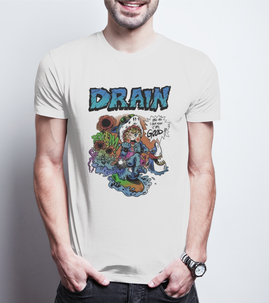 DRAIN Life's Hard But I Got It Good Skater Duck Bombs T-Shirt