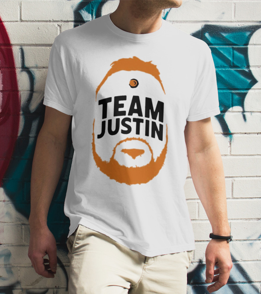 Team Justin Beard Bracket Logo Face T-Shirt